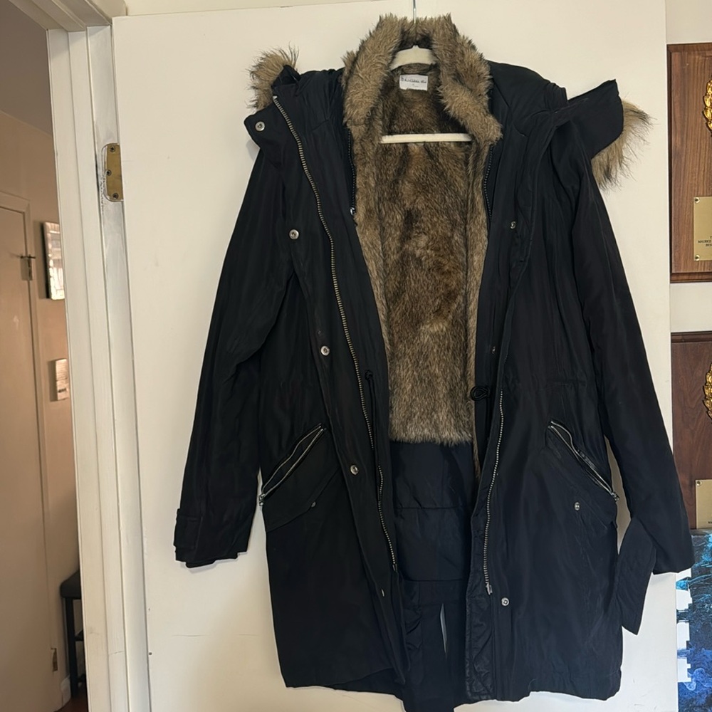 Abercrombie Coat with detachable faux fur vest